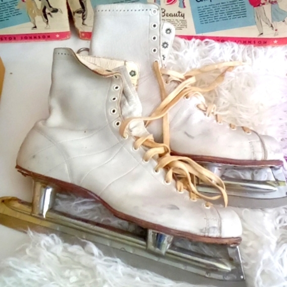 Vintage Shoes - 1930s Ice Skates Vintage Original RARE